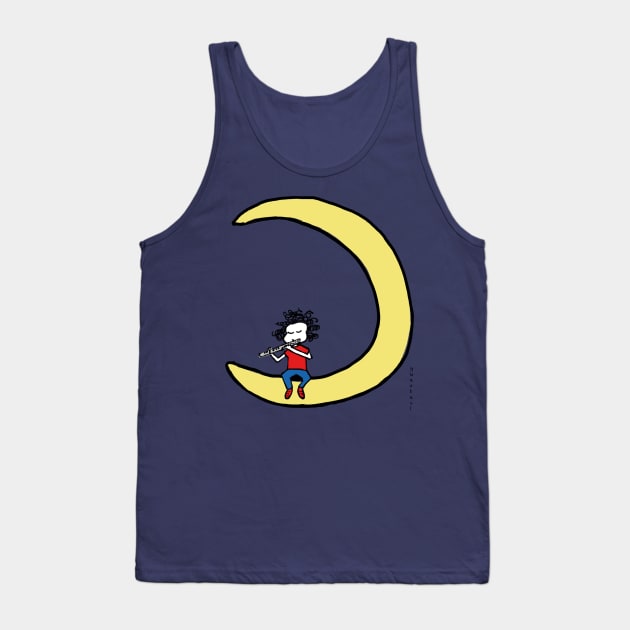 Moon and flute Tank Top by Guastevi